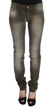 Ermanno Scervino Slim Fit Jeans in Gray Wash katoenmix voor dames