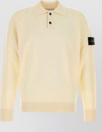 Stone Island wool long-sleeve polo shirt