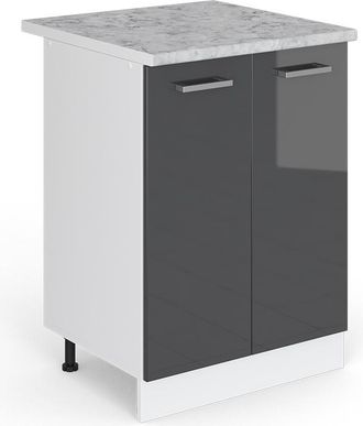 Vicco Mueble Bajo De Cocina R-line, Antracita Alto Brillo, 60 Cm, Et M&aacute;rmol