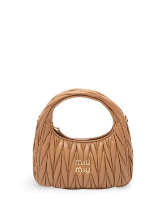 Miu Miu Wander Matelass&eacute; Leather Hobo Bag