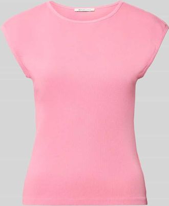 Tom Tailor Denim Regular Fit T-Shirt aus Baumwoll-Mix in Pink, Gr&ouml;&szlig;e XS