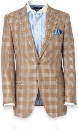 Paul Fredrick Wool Blend Plaid Single Breasted Notch Lapel Suit Jacket