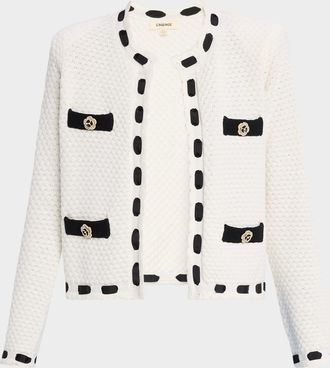 L'agence Astor Contrast Trim Cardigan