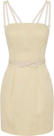Elisabetta Franchi Floral Jacquard Mini Jurk Lemonade - Dames - Korte kleedjes - Beige - L - Kleedjes