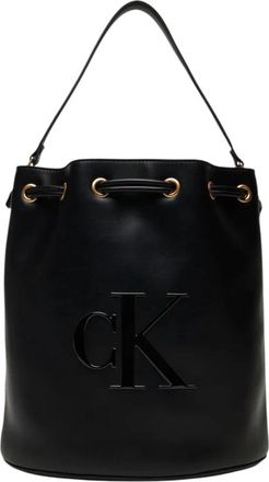 Calvin Klein Verhoogde CK Grote Emmer Tas - Dames - Schoudertassen - Zwart - ONE Size - Tassen
