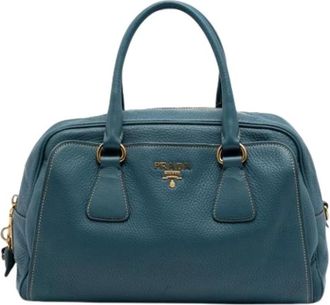 Prada Pre-owned Satchel - Dames - Vintage Handtas - Blauw - ONE Size - Leer - Vintage