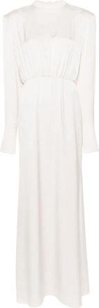 Magda Butrym draped-detail silk gown - women - Silk/Silk - 36 - Neutrals