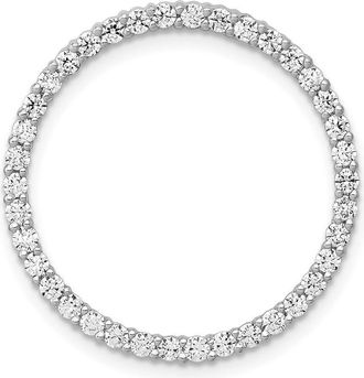 Diamond2Deal 14K White Gold Lab Grown Diamond Circle Pendant (0.76ct, VS, G-H)