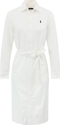 Polo Ralph Lauren Kleedjes, Dames, Wit, 3Xl, Katoen, Belted Oxford Shirtdress