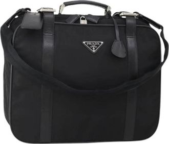 Prada Pre-owned Vintage Nylon Boston Bag - Dames - Vintage Weekendtas - Zwart - ONE Size - Nylon - Vintage