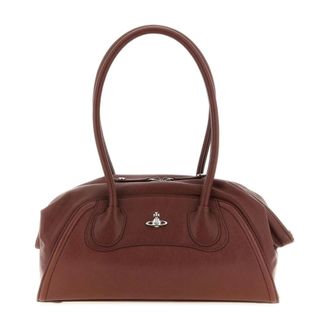 Vivienne Westwood Borsa con manico superiore in pelle con logo Orb - - Bags - Donna - Marrone - ONE SIZE