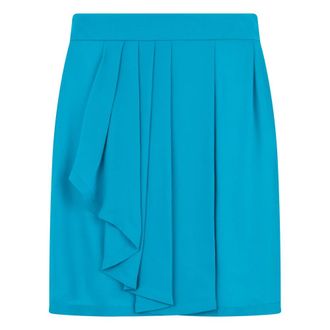 Alberta Ferretti Mini Skirt with Front Draping - female - Alberta Ferretti - Short Skirts - Blue - S - Skirts