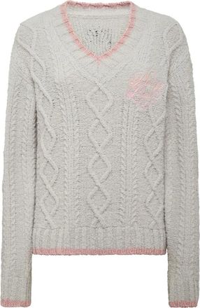 Philipp Plein Truien & Vesten, Dames, Grijs, S, V-neck Truien