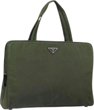 Prada Pre-owned Vintage Nylon Tote Bag - Dames - Vintage Shopper - Groen - ONE Size - Nylon - Vintage