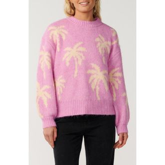 Rip Curl Retro Swell Palm Sweater in Lilac at Nordstrom, Size Xx-Small