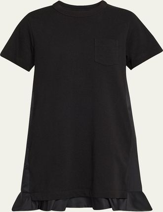 sacai Nylon-Cotton Hybrid Mini Dress