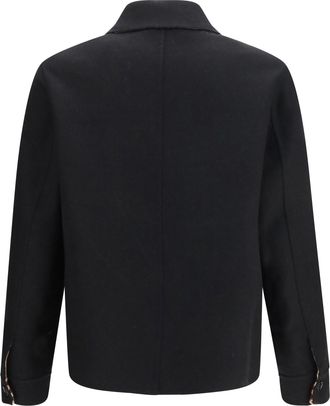 Burberry Herringbone Wool Jacket - Black