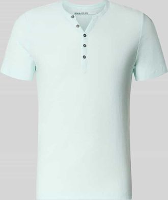 Mc Neal T-Shirt mit V-Ausschnitt und Knopfleiste in Helltuerkis, Gr&ouml;&szlig;e XXXL
