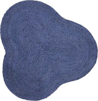 Carpetfine Teppich »Alia Juteteppich« wolkenförmig 10 mm Höhe handgewebt aus Jute, Naturteppich, Sonderform blau, Boho Style, uni