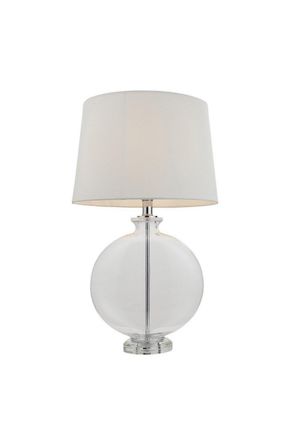 Netlighting Gideon Table Lamp Clear Glass Nickel Plate Shade