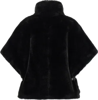 Pinko Fur Cape - Black