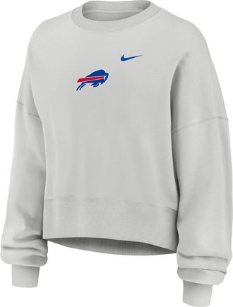 Nike Buffalo Bills Primetime Phoenix Nike Womens NFL Oversized Pullover Crew in Grey | 01D70BB81-CSV