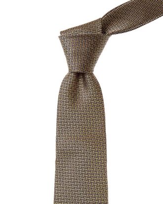Canali Yellow Floral Silk Tie