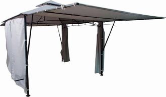 HOME MAISON Tonnelle de jardin en acier gris perle