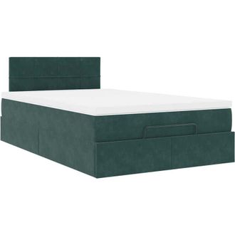vidaXL Vidaxl - Estructura Cama Otomana Colch&oacute;n Terciopelo Verde Oscuro