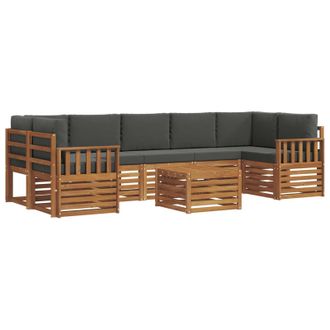 vidaXL Conjunto De Sof&aacute;s De Exterior 8 Uds. Natural Y Antracita Vidaxl