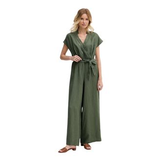 Benetton Dames, Jumpsuits & Playsuits, Groen, Maat: XS Linnen