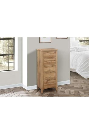 Birlea Hampstead 5 Drawer Tall Chest Oak in Light Oak