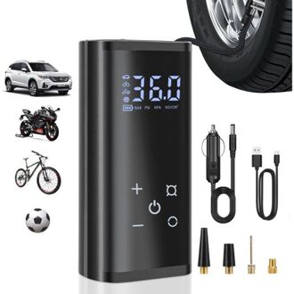 OEM Inflador De Neum&aacute;ticos Port&aacute;til Para Coche, Modelo Con Pantalla T&aacute;ctil Digital, Tambi&eacute;n Funciona Como Bater&iacute;a Externa (tres Bater&iacute;as) De 6000 Mah, Par