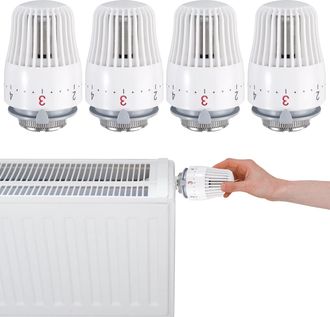 OEM Cabezal De V&aacute;lvula Termost&aacute;tica Para Radiador De 4 Piezas: Cabezal De Termostato Para Radiador M30 X 1.5, Cabezal De V&aacute;lvula De Repuesto Para Radiador