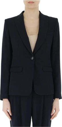 Emporio Armani Blue Blazer - Dames - Blazers - Blauw - S - Leer - Jassen