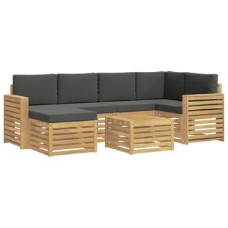 vidaXL Conjunto De Sof&aacute;s De Exterior 7 Pcs Blanco Y Antracita Vidaxl
