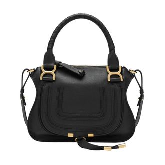 Chlo&eacute; Handbags, female, Black, Size: ONE SIZE Marcie Small Double Carry Bag