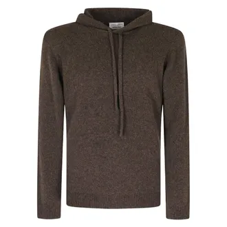 Roberto Collina Hoodies & sweatvesten, Heren, Bruin, M, Wol, Felpa Hoodie Baby Camel Wol