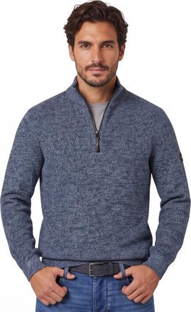 Camel Active trui Camel Active half zip blauw katoen