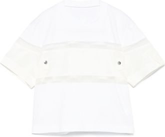 sacai contrast-panel T-shirt - White
