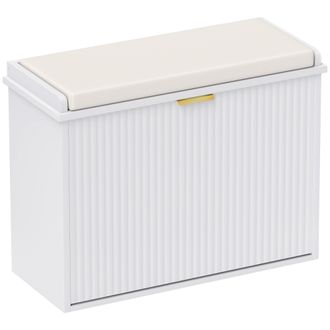 HOMCOM Shoe Storage Bench With Cushion And Flip-Drawer 62x26x47.5cm - White | TJ Hughes