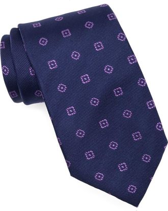 Duchamp Geometric Silk Tie in Navy at Nordstrom Rack