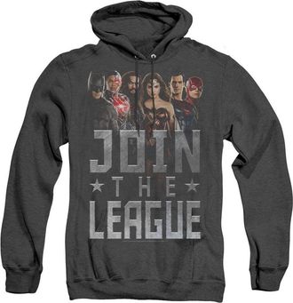 Gildan Justice League Movie Join The League Adult Heather Hoodie / Hooded Sweatshirt