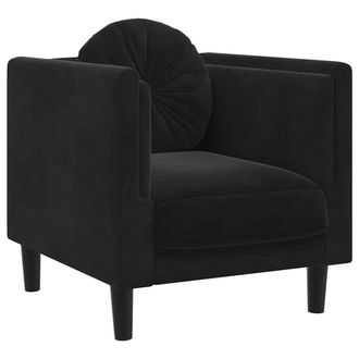 vidaXL Sill&oacute;n Con Coj&iacute;n Terciopelo Negro Vidaxl