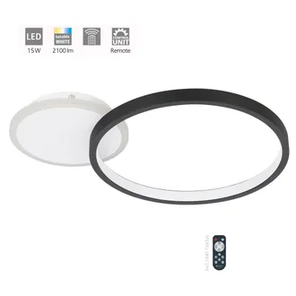 Eglo Eglo - Plafoniera Moderna Gafares Alluminio Nero Luce Led Integrato 15w