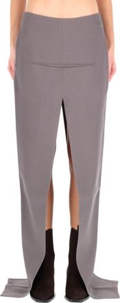 Rick Owens Grey Solid Maxi Skirt