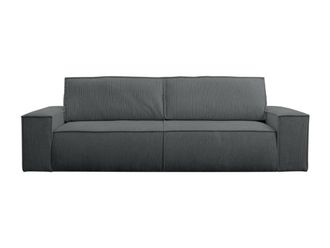 VENTE-UNIQUE.COM Sof&aacute; cama terciopelo 4 plazas gris antracita 257x102cm