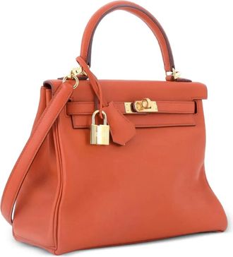 Herm&egrave;s Kelly Handbag Orange Swift with Gold Hardware 25 satchel - Oranje