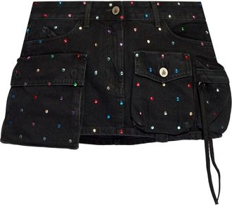 The Attico Fay Denim Mini Skirt