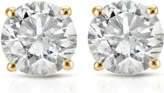Pompeii3 Certified 1.00Ct Natural Round Screw Back Diamond Studs 14k Gold